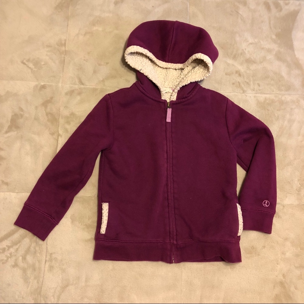 Lands end size 5/6 Sherpa hoodie with pockets